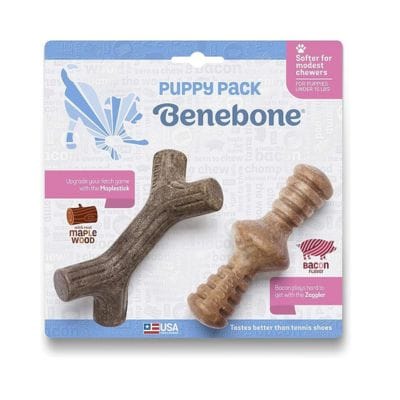 Benebone Puppy 2-Pack Maplestick_Zaggler Durable Dog Chew Toys